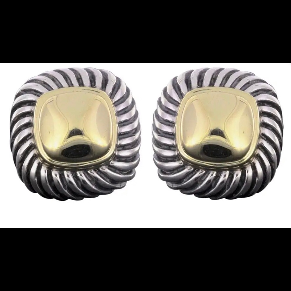 David Yurman gold and silver stud earrings